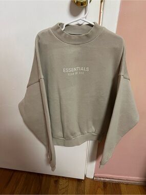ESSENTIALS Fear of God Logo Sweatshirt - Taupe Kids 8